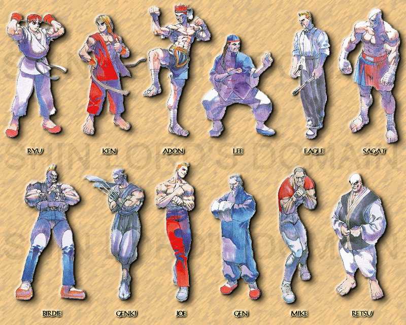 Street Fighter 1 Characters