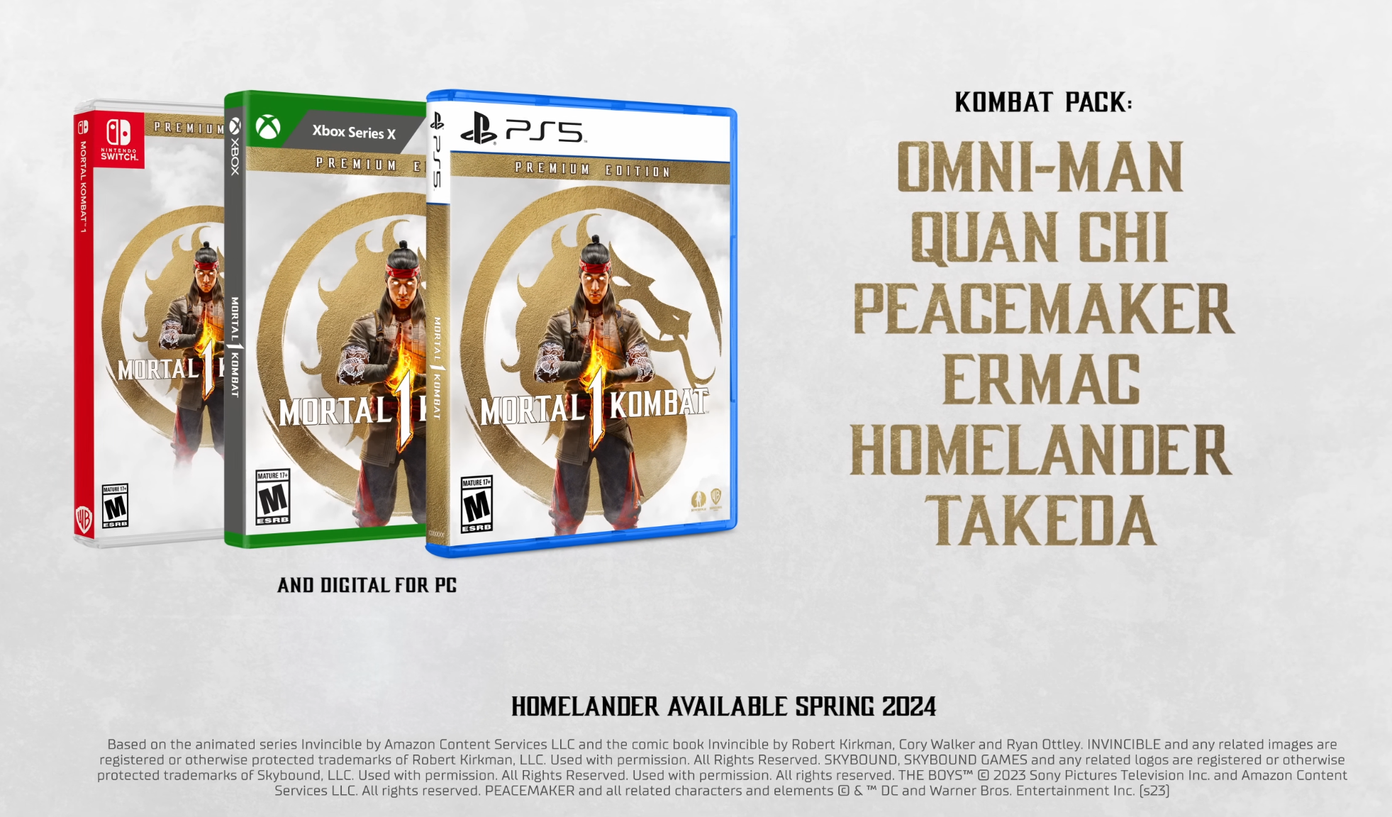 Mortal Kombat 1: Homelander, Peacemaker, Li Mei and More Confirmed